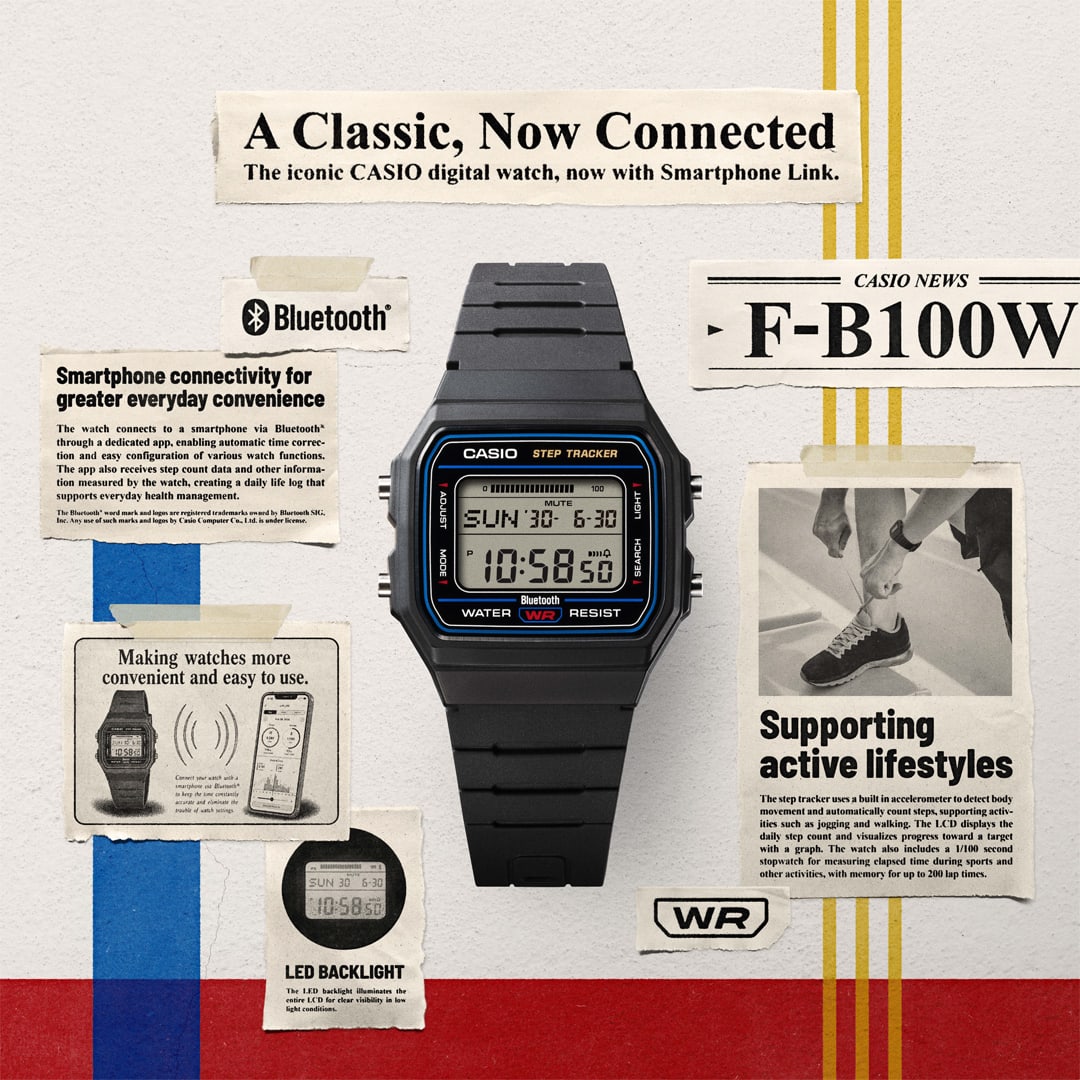 CASIO VINTAGE-FB100W-1B-Watches-CASIO Australia