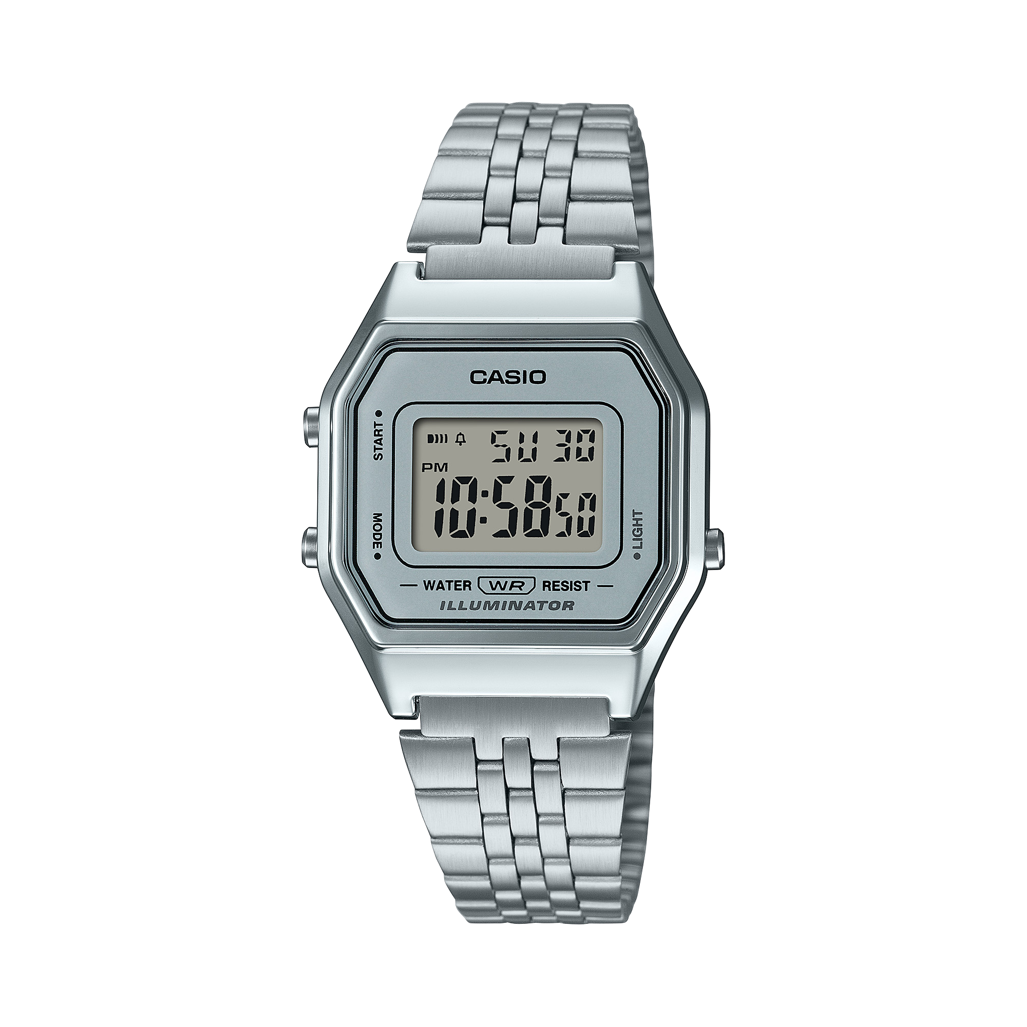 CASIO LA680WA-7D Stainless Steel Vintage Silver Digital Watch