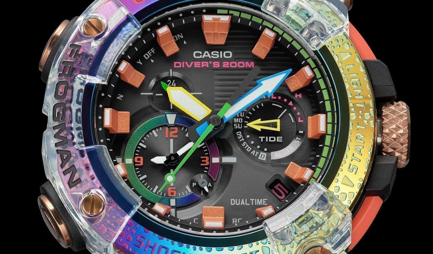 The First Limited Edition G-Shock Borneo Rainbow Frogman - the GWFA1000BRT-1A