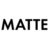 Bold black text reading MATTE in a clean, sans-serif font centered on a plain white background.