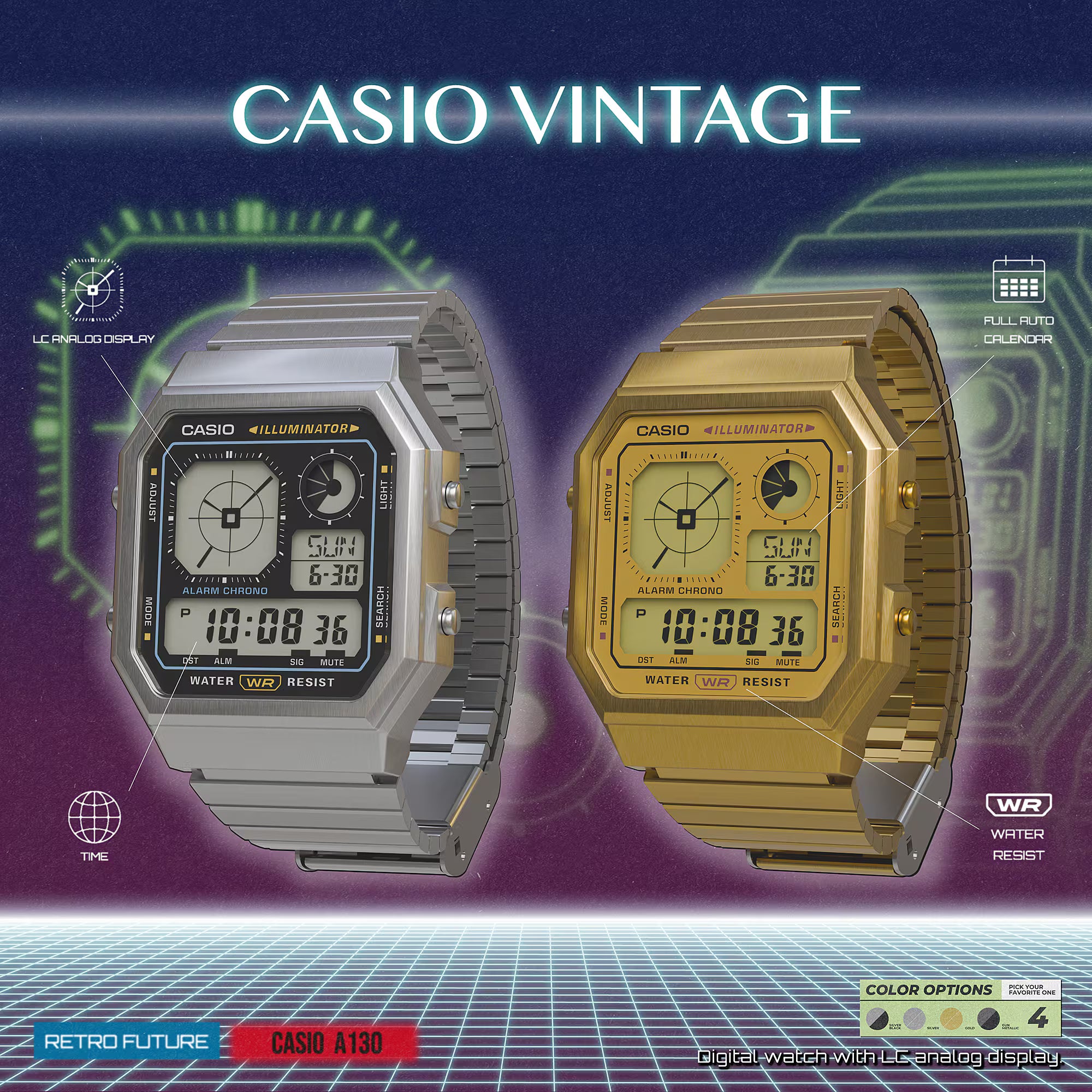 CASIO VINTAGE-A130WEGG-1A-Watches-CASIO Australia