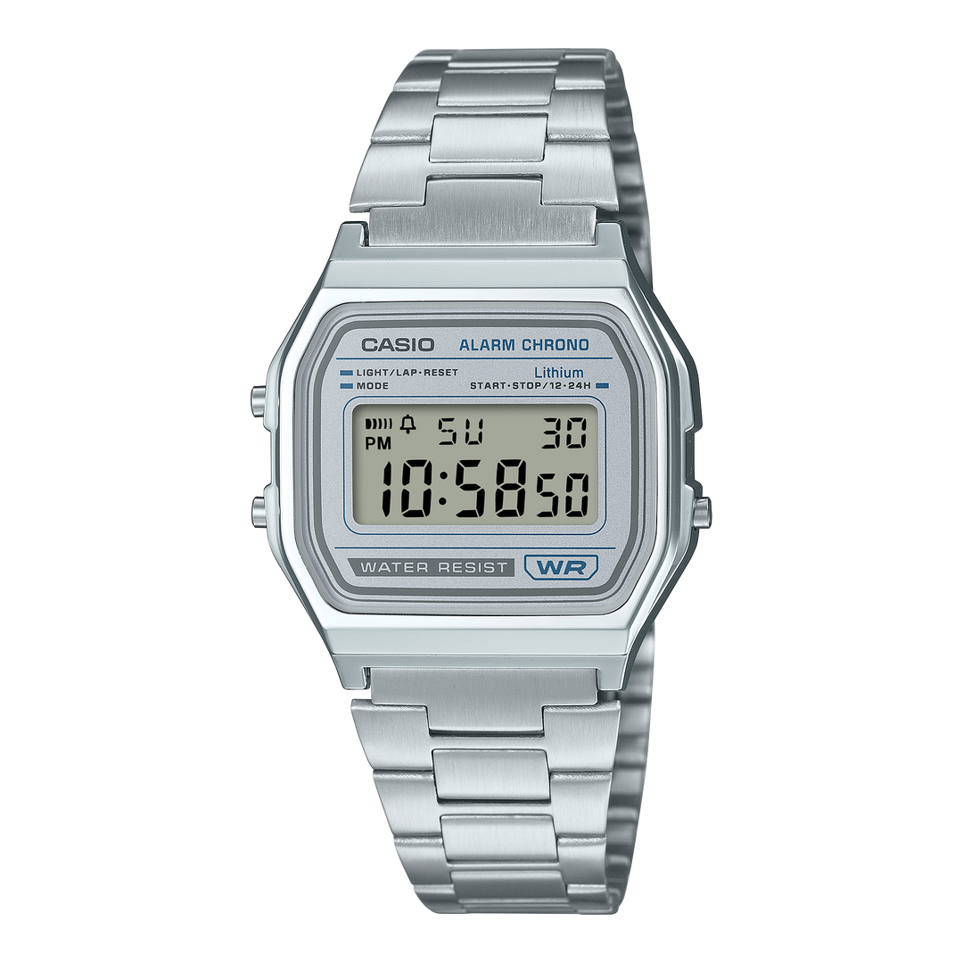 CASIO Vintage A158WEA-7D - Classic Silver Dial Digital Watch