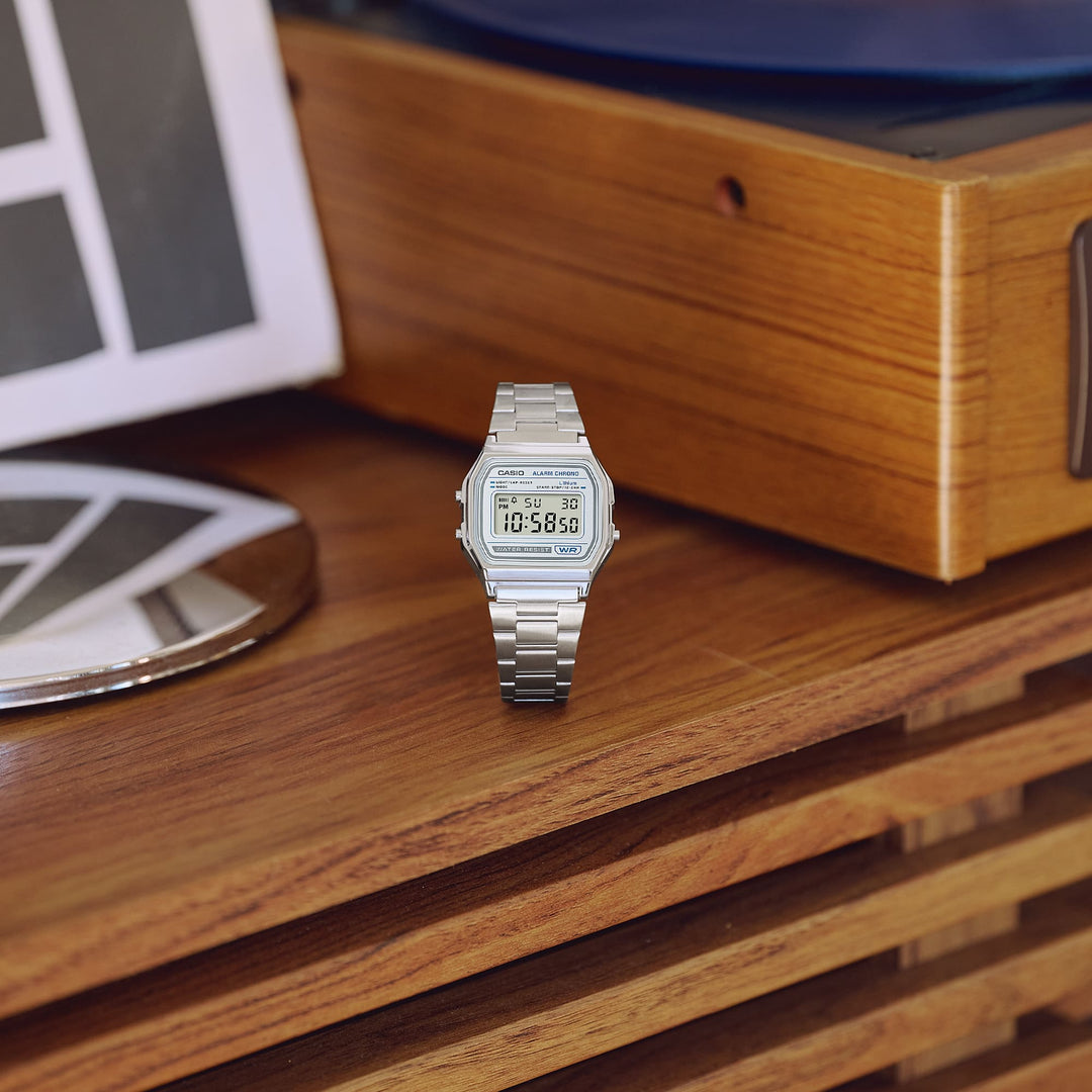 CASIO Vintage A158WEA-7D - Classic Silver Dial Digital Watch