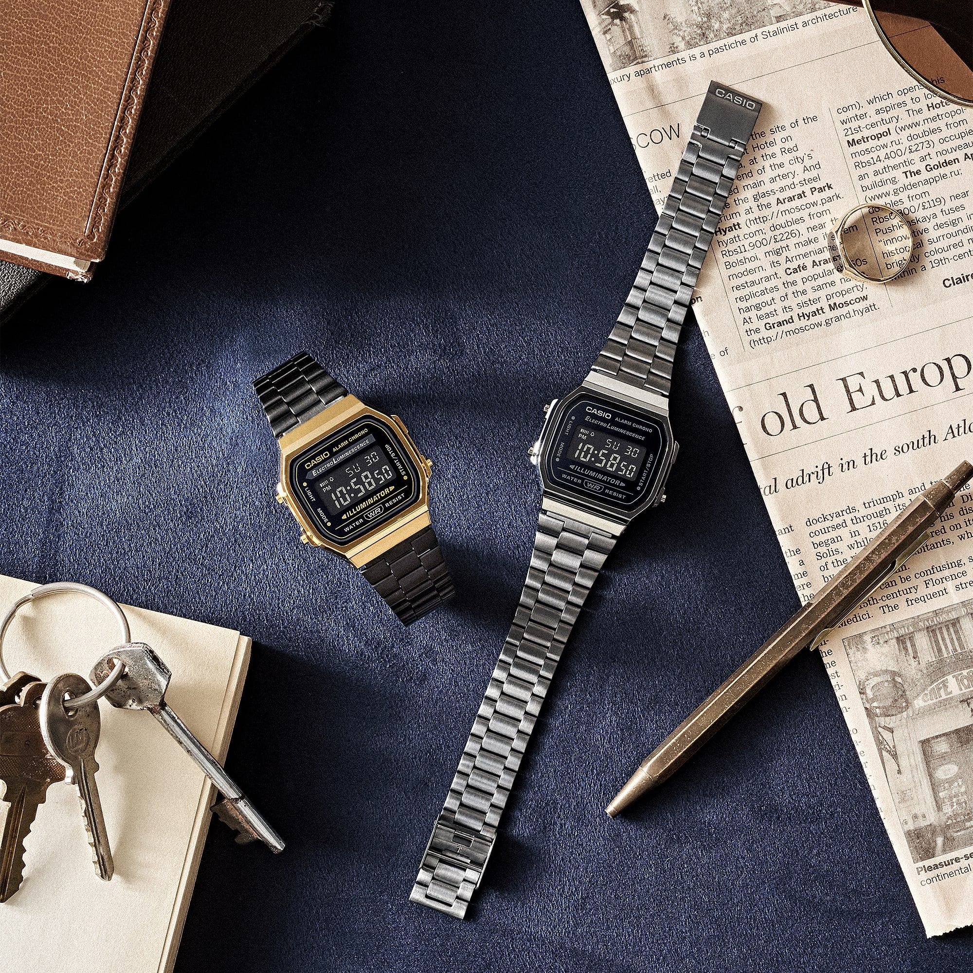 CASIO VINTAGE-A168WGG-1B-Watches-CASIO Australia