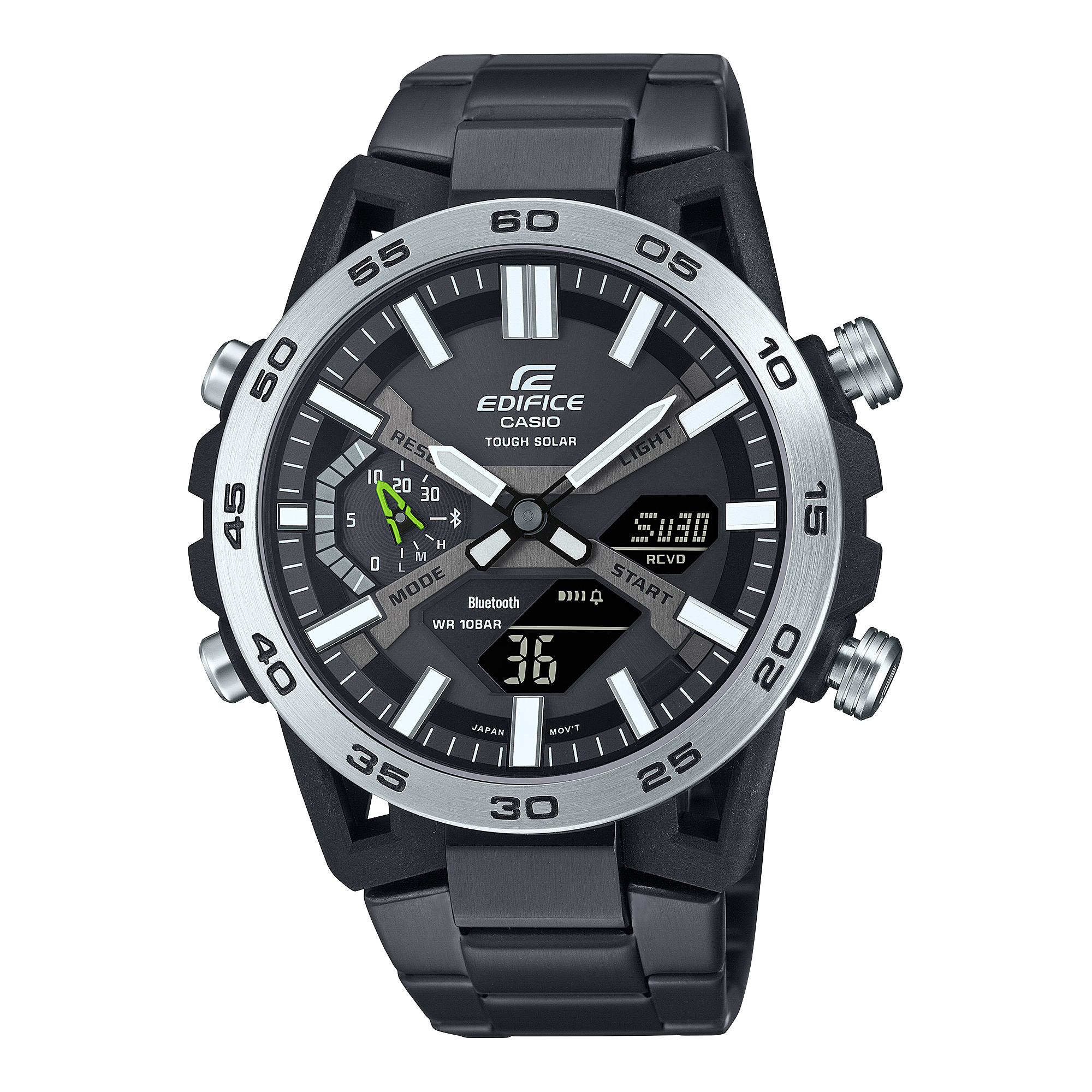 時計 CASIO EDIFICE Nighttime Drive Silver EDIFICE ECB2000NP-1A Night Time Drive Watch