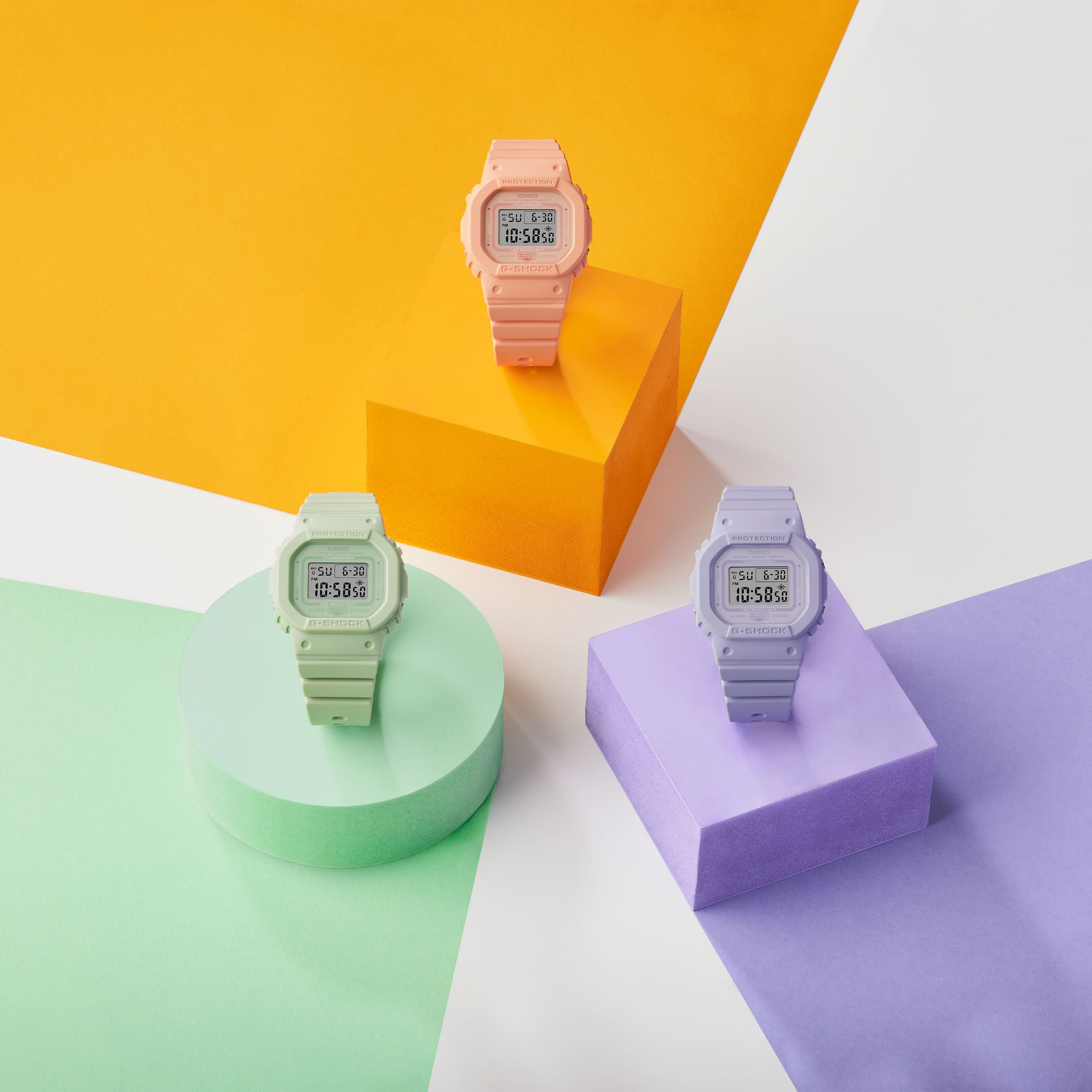 GMDS5600 Green Purple Pink Digital Watch