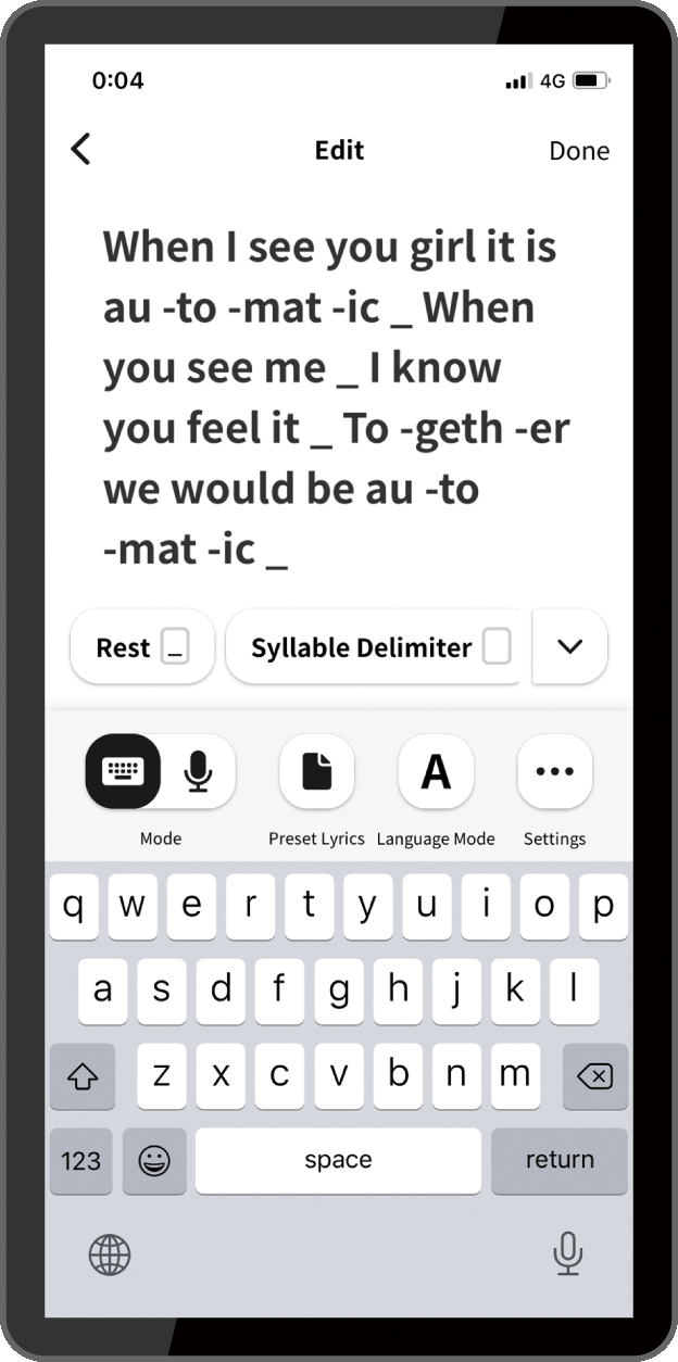 Enter Your Lyrics