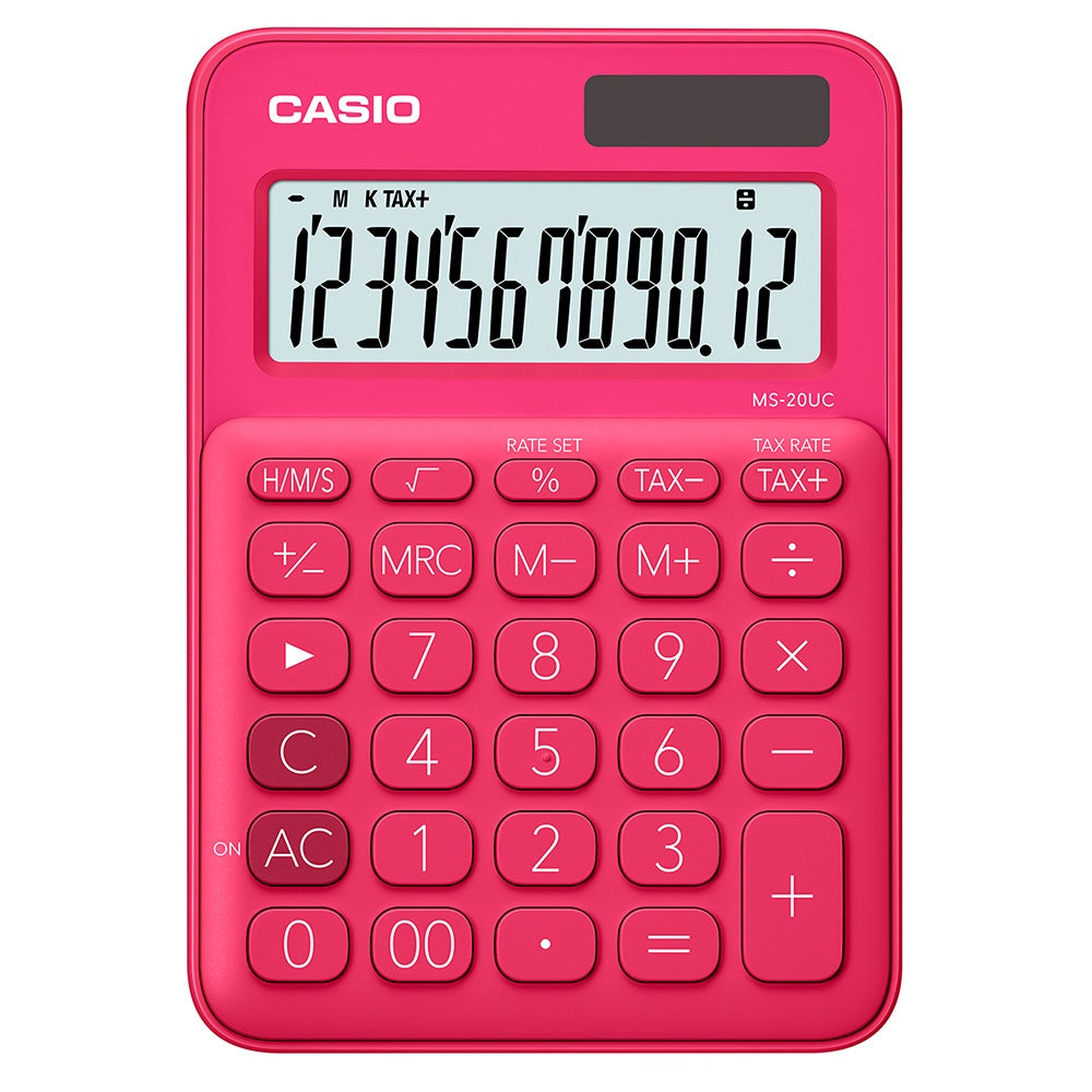 CASIO MS20UC Desktop Calculator - Red