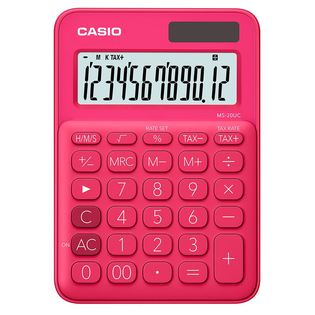 CASIO MS20UC Desktop Calculator - Red