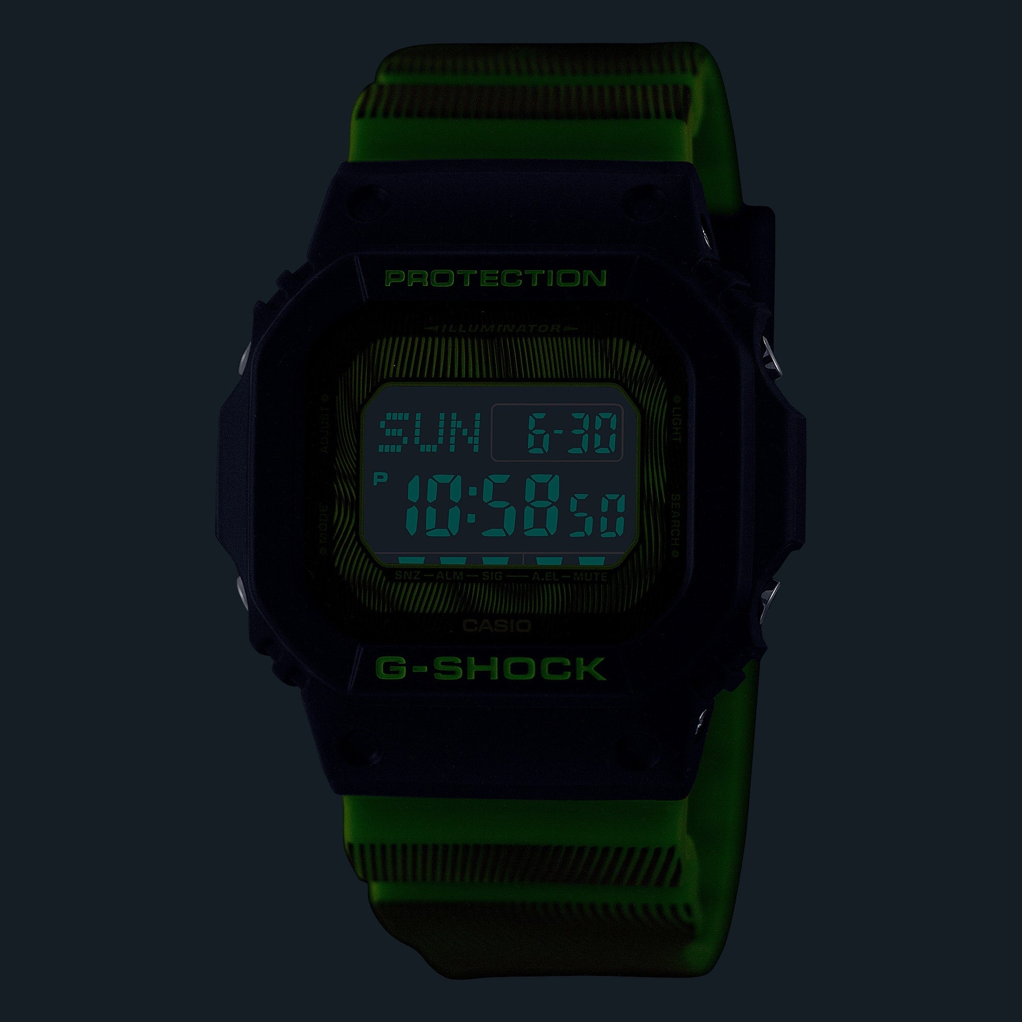 G-SHOCK DWD5600TD-3D Neon Green Time Distortion Watch