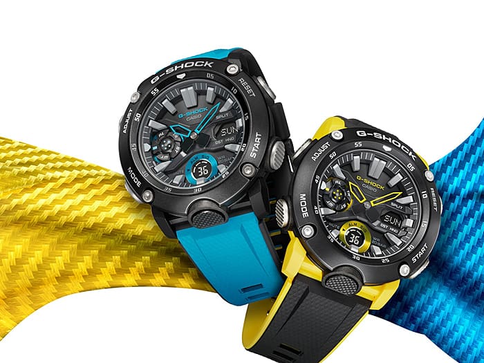 G-SHOCK DUO GA2000-1A2 Carbon Core Guard Blue Band Watch