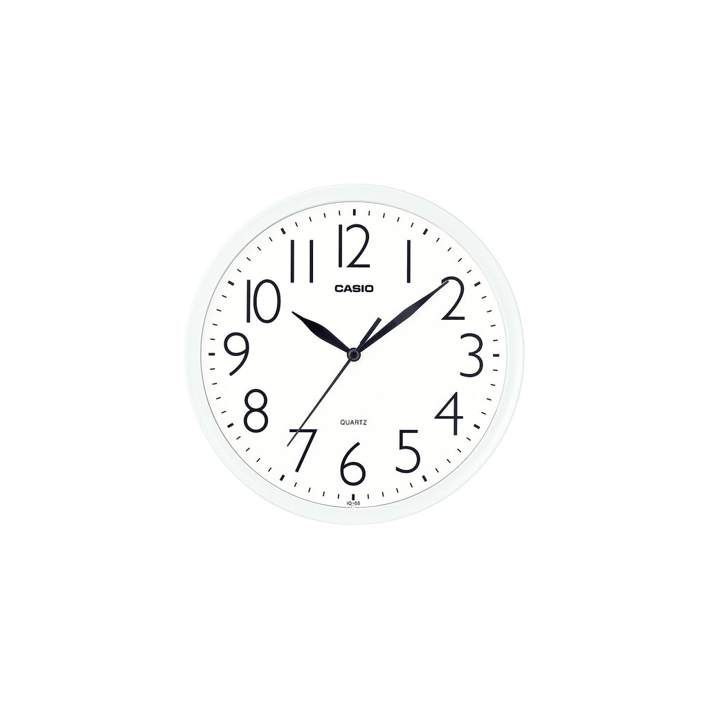 CASIO Clock Series IQ05-7D Analogue White Resin Wall Clock